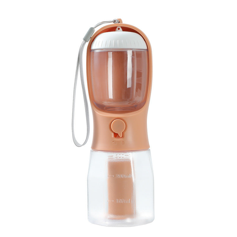 3-in-1 Pet Water Bottle – Feeder, Dispenser & Waste Bag Holder