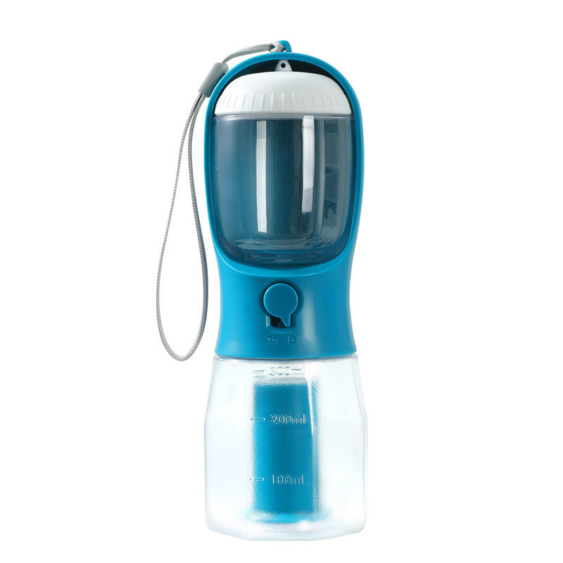3-in-1 Pet Water Bottle – Feeder, Dispenser & Waste Bag Holder