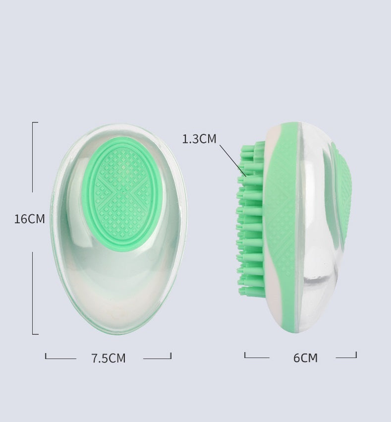 2-in-1 Pet Bath Brush with Shampoo Dispenser – Soft Silicone Groomer
