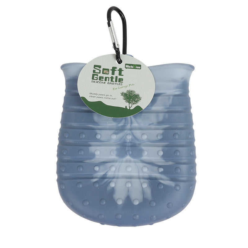 2-in-1 Dog Paw Washer & Grooming Brush – Silicone Bath Scrubber