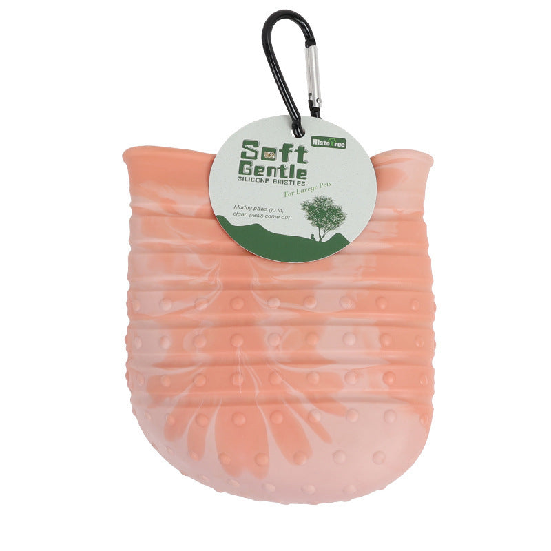 2-in-1 Dog Paw Washer & Grooming Brush – Silicone Bath Scrubber