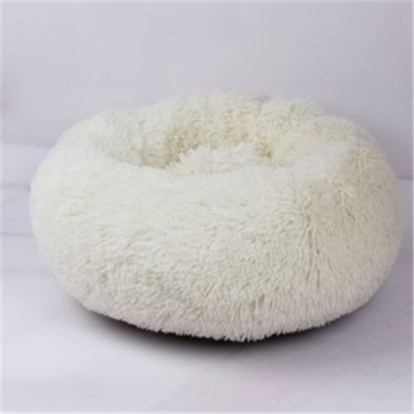 Ultra-Soft Calming Pet Bed – Fluffy Donut for Cats & Dogs (All Sizes)
