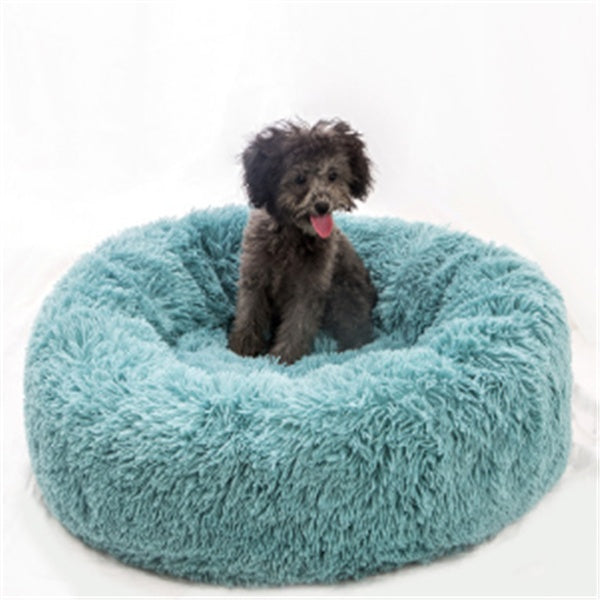 Ultra-Soft Calming Pet Bed – Fluffy Donut for Cats & Dogs (All Sizes)