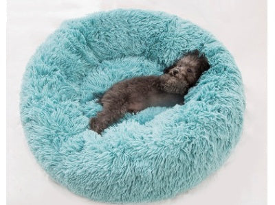 Ultra-Soft Calming Pet Bed – Fluffy Donut for Cats & Dogs (All Sizes)