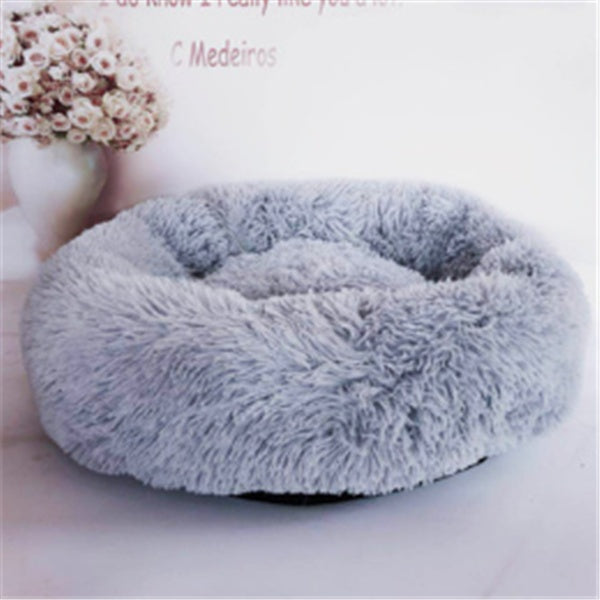 Ultra-Soft Calming Pet Bed – Fluffy Donut for Cats & Dogs (All Sizes)