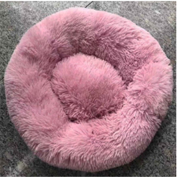 Ultra-Soft Calming Pet Bed – Fluffy Donut for Cats & Dogs (All Sizes)