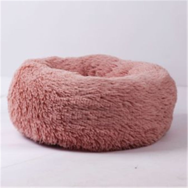 Ultra-Soft Calming Pet Bed – Fluffy Donut for Cats & Dogs (All Sizes)