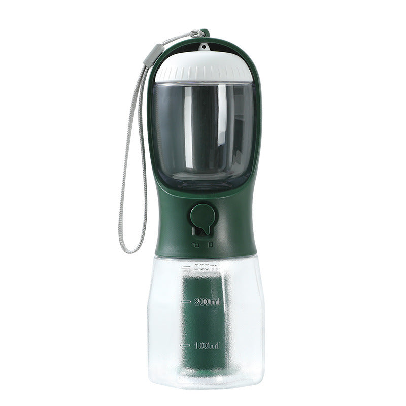 3-in-1 Pet Water Bottle – Feeder, Dispenser & Waste Bag Holder