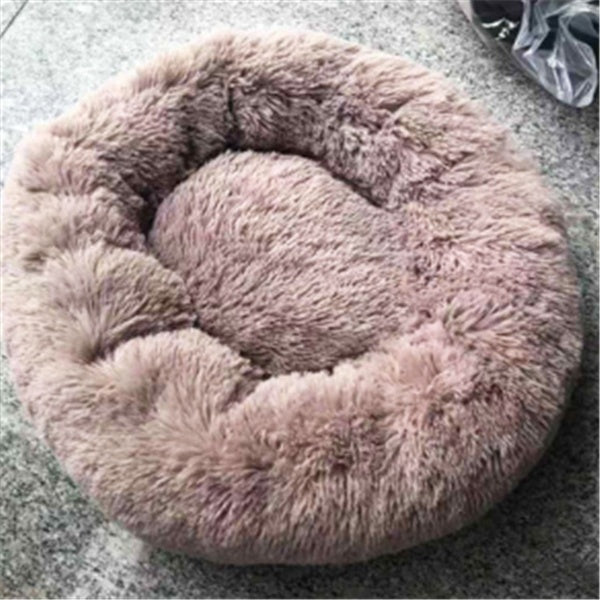 Ultra-Soft Calming Pet Bed – Fluffy Donut for Cats & Dogs (All Sizes)
