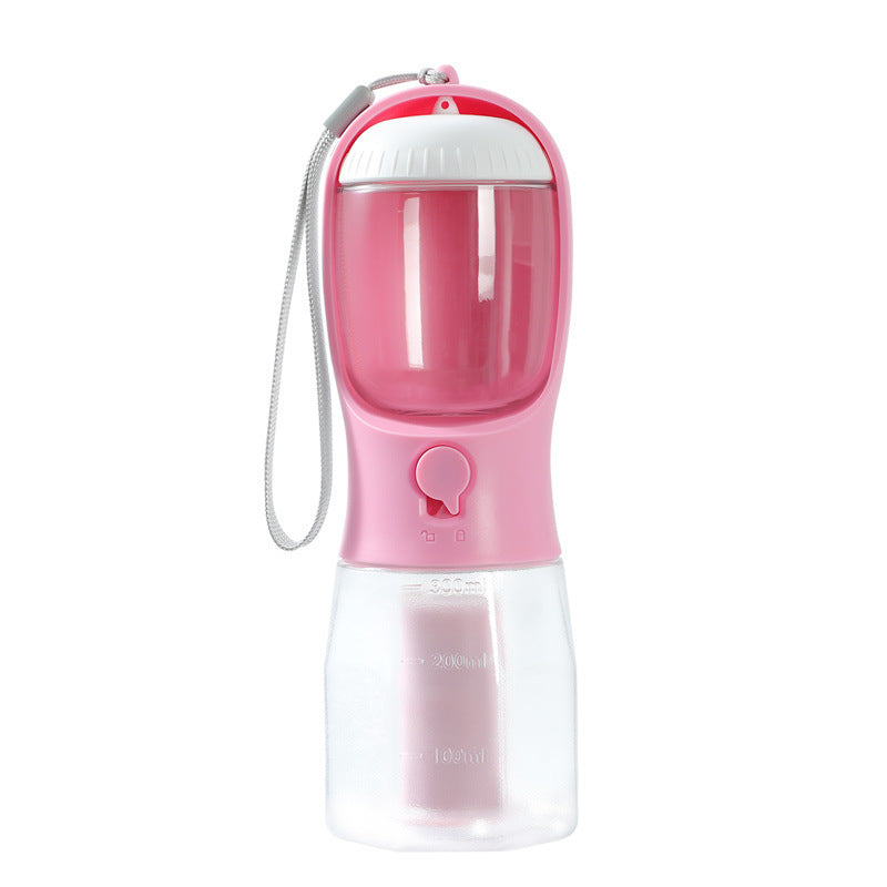 3-in-1 Pet Water Bottle – Feeder, Dispenser & Waste Bag Holder